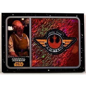 Topps Chrome Star Wars The Force Awakens ADM. ACKBAR P-12 Patch Shimmer 71/200
